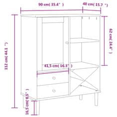 Greatstore Skříňka SENJA ratanový vzhled hnědá 90 x 40 x 112 cm borovice