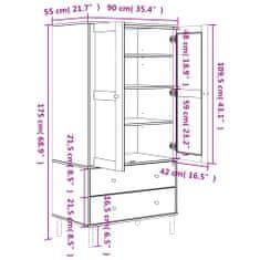 Vidaxl Šatní skříň SENJA ratanový vzhled hnědá 90x55x175 cm borovice