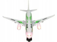 Lean-toys Osobní Letadlo Bílé Zelenými Prvky Na