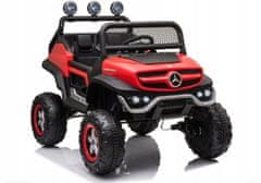 Lean-toys Vozidlo Na Baterie Mercedes Unimog S Červený Lak
