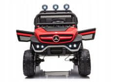 Lean-toys Vozidlo Na Baterie Mercedes Unimog S Červené