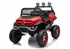 Lean-toys Vozidlo Na Baterie Mercedes Unimog S Červené