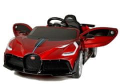 Lean-toys Auto Na Baterie Bugatti Divo Červený Lak
