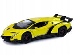 Lean-toys Sportovní Auto R/C 1:24 Lamborghini Veneno Žlutá 2.4 G Světla