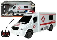 Lean-toys Auto Na Dálkové Ovládání R/C Ambulance Zvuk Světla