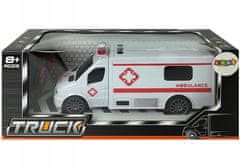 Lean-toys Auto Na Dálkové Ovládání R/C Ambulance Zvuk Světla
