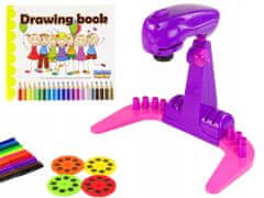 Lean-toys Růžový Projektor Pro Kreslení Šablony Tužky Házedlo Tabule