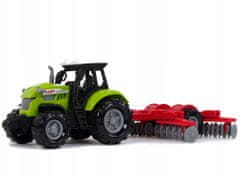 Lean-toys Zelený Traktor Shrnovač Farma Zvuk