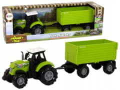 Lean-toys Traktor S Přívěsem Zelená Farma