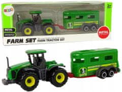 Lean-toys Traktor S Přívěsem Zelená