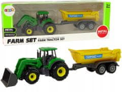 Lean-toys Zemědělské Vozidlo Traktor Přívěs D Zelená