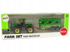 Lean-toys Traktor S Přívěsem Zelená
