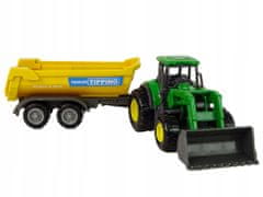 Lean-toys Zemědělské Vozidlo Traktor Přívěs D Zelená