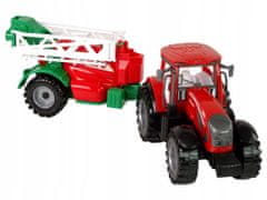 Lean-toys Zemědělský Traktor S Postřikovačem Červený