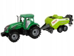 Lean-toys Zelený Zemědělský Traktor Secí Stroj Frikční Pohon