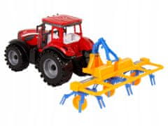 Lean-toys Červený Traktor Shrnovačem Frikční Pohon