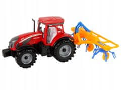 Lean-toys Červený Traktor Shrnovačem Frikční Pohon