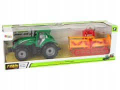 Lean-toys Zelený Traktor S Oranžovým Kultivátorem Pohon Pro Děti