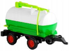 Lean-toys Traktor S Přívěsem Cisterna Zvuky Pohon 37,5 Cm