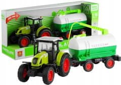 Lean-toys Traktor S Přívěsem Cisterna Zvuky Pohon 37,5 Cm