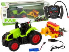 Lean-toys Zemědělské Vozidlo Traktor S Lisem R/C 1:16 Zelená