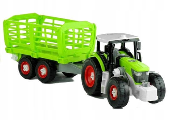 Lean-toys Roztahovací Traktor S Otevíracím Přívěsem 43 Cm