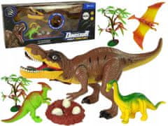 Lean-toys Sada Dinosaurů Tyranosaurus Rex Stromy Příslušenství