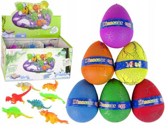 Lean-toys Vylíhlé Magické Vajíčko Dinosaurus Rostoucí 9 Cm Barvy