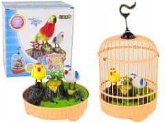Lean-toys Papoušci Ve Svítící Oranžové Kleci
