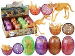 Lean-toys Otevírací Vajíčko Dinosaurus Figurka Žlutá 4 Barvy 9 Cm