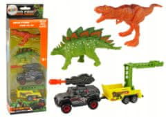 Lean-toys Dinosauři Sada Auto Raketa Přívěs