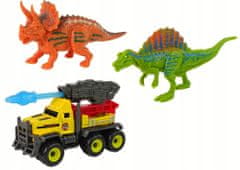 Lean-toys Dinosauři Figurky Sada Auto S Raketou Žlutá