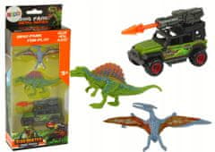 Lean-toys Dinosauři Figurky Sada Auto Raketa Oranžová