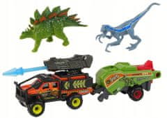 Lean-toys Dinosauři Sada Auto Raketa Oranžový Návěs