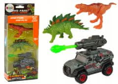 Lean-toys Dinosauři Figurky Sada Auto Raketa Zelená