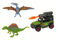 Lean-toys Dinosauři Figurky Sada Auto Raketa Oranžová