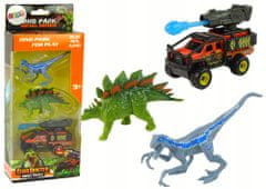 Lean-toys Dinosauři Figurky Sada Auto Raketa Modrá