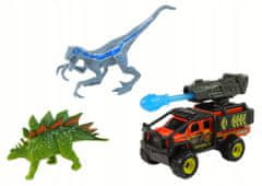 Lean-toys Dinosauři Figurky Sada Auto Raketa Modrá