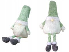 Lean-toys Vánoční Skřítek Trpaslík Svítící 40 Cm Zelená