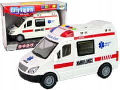 Lean-toys Ambulance Pohotovost Světla Zvuky Frikční Pohon