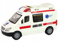 Lean-toys Ambulance Pohotovost Světla Zvuky Frikční Pohon