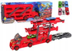 Lean-toys Velké Auto Truck Laweta Rozkládací 3- Patrová S Vystřelovačem