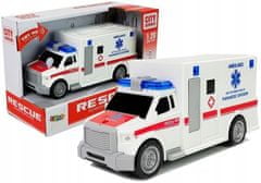 Lean-toys Autíčko Ambulance Pohotovost 1:20 Frikční Pohon Dveře