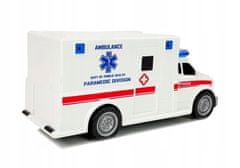 Lean-toys Autíčko Ambulance Pohotovost 1:20 Frikční Pohon Dveře