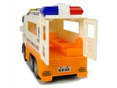 Lean-toys Ambulance Autíčko Na Baterie Světlo Zvuky