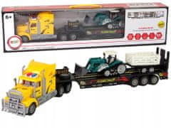Lean-toys Nákladní Vozidlo S Náklaďákem Dálkově Ovládané R/C Stroj S Přívěsem Žlutá
