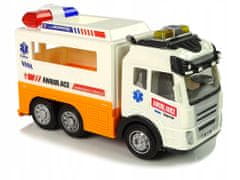 Lean-toys Ambulance Autíčko Na Baterie Světlo Zvuky