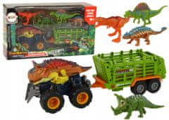 Lean-toys Vozidlo S Motivem Dinosaurus Přívěs 4 Ks Dinosauři