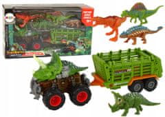 Lean-toys Vozidlo S Motivem Dinosaurus Přívěs 4 Ks Dinosauři