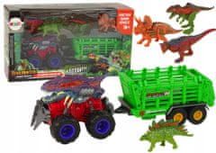 Lean-toys Vozidlo S Motivem Dinosaurus Přívěs 4 Ks Dinosauři